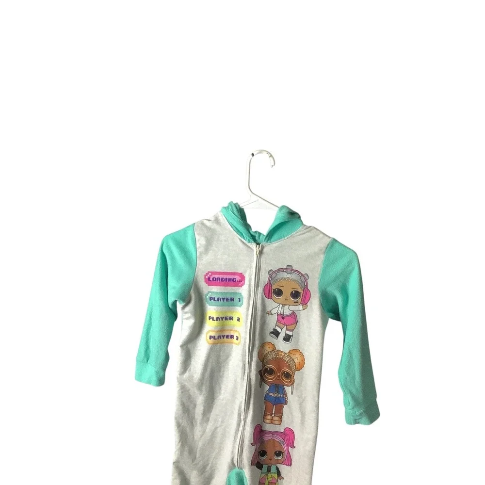 LOL Surprise Girls Hooded Union Suit One Piece Pajamas Size‎ Small Zip Front